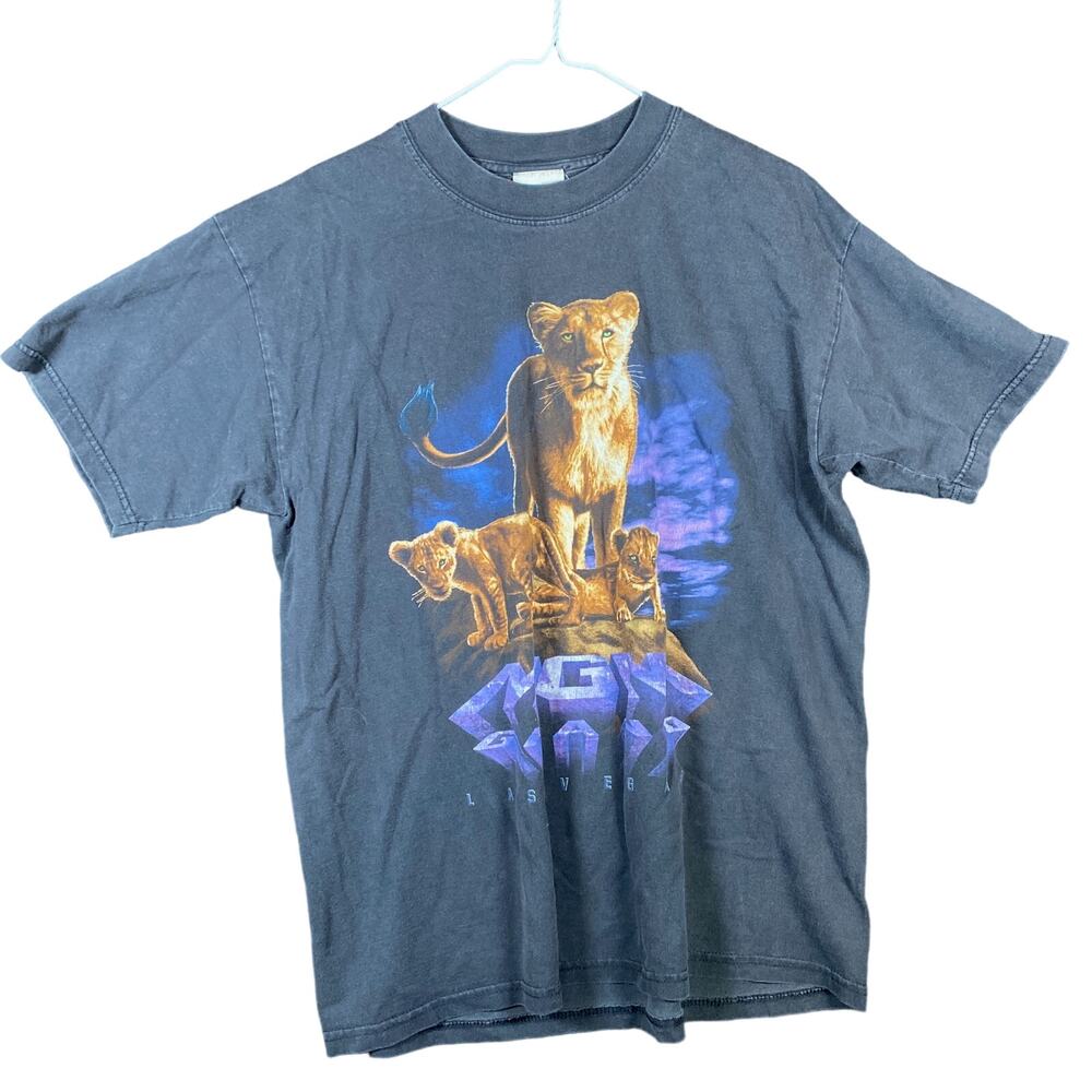 Vintage MGM Grand Mens Shirt Black Lion Pride Cubs 1997 Casino Vegas Cotton L